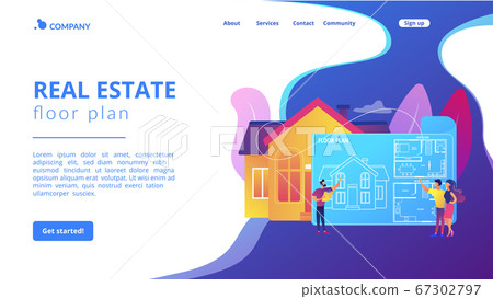 Real estate floor plan concept landing page Real estate floor plan concept landing page 67302797
