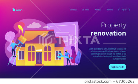 House renovation concept landing page. 67303262