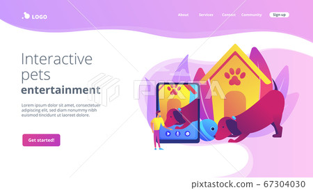 Robotic pet sitters concept landing page 67304030