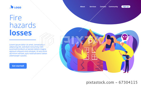 Fire consequences concept landing page. Fire consequences concept landing page. 67304115