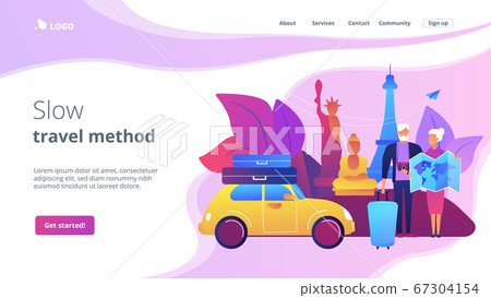 Retirement travel concept landing page Retirement travel concept landing page 67304154