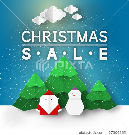 Christmas Sale paper banner.  67304265