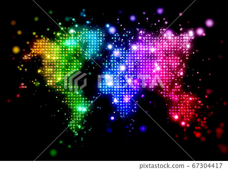 Illustration of abstract earth shining with colorful light Illustration of abstract earth shining with colorful light 67304417