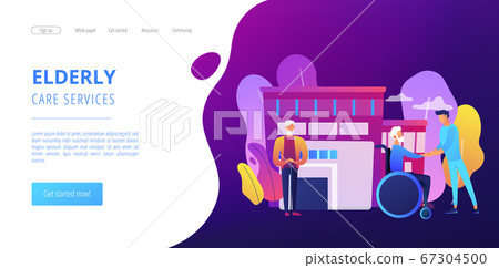Elderly care concept landing page 67304500