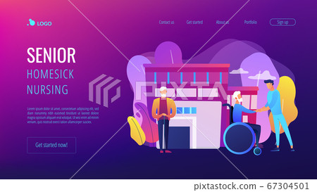 Elderly care concept landing page Elderly care concept landing page 67304501