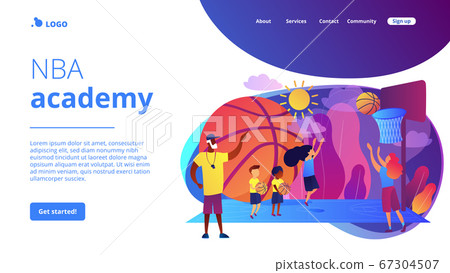 Basketball camp concept landing page. Basketball camp concept landing page. 67304507
