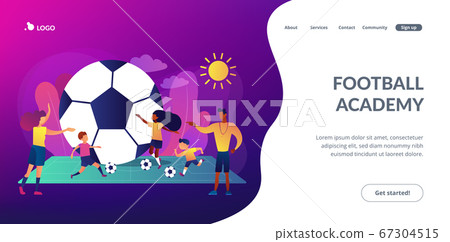 Soccer camp concept landing page. Soccer camp concept landing page. 67304515