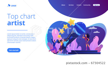 Popular music concept landing page. 67304522
