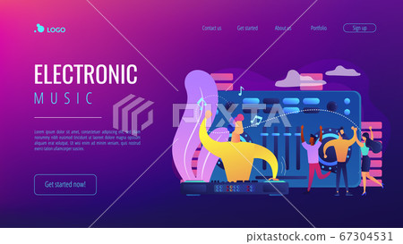 Electronic music concept landing page. Electronic music concept landing page. 67304531