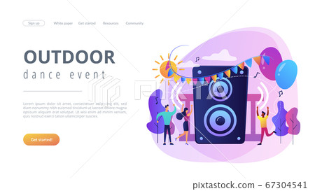 Open air party concept landing page. 67304541