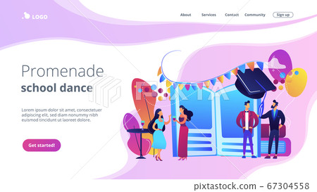Prom party concept landing page. Prom party concept landing page. 67304558