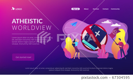 Atheistic world view concept landing page. 67304595