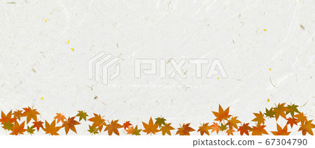 Background illustration of Japanese paper and autumn leaves 67304790