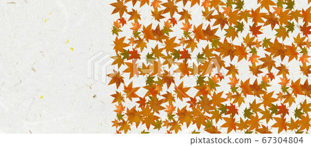 Background illustration of Japanese paper and autumn leaves Background illustration of Japanese paper and autumn leaves 67304804