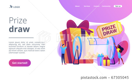 Prize draw concept landing page. Prize draw concept landing page. 67305045