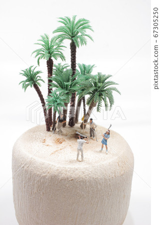 a figures of golfers playing a round of golf on 67305250