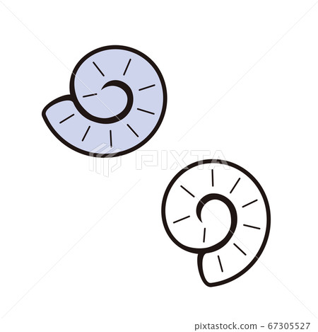 藍色和白色的海螺的變形的插圖 67305527