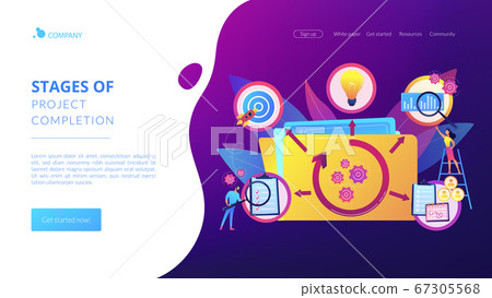 Project life cycle concept landing page Project life cycle concept landing page 67305568