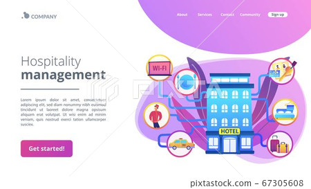 Hospitality management concept landing page 67305608
