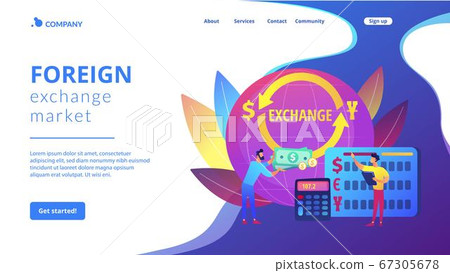 Currency exchange concept landing page 67305678