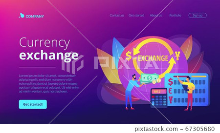 Currency exchange concept landing page 67305680