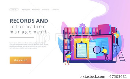Records management concept landing page 67305681