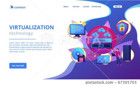 Virtualization technology concept landing page Virtualization technology concept landing page 67305703