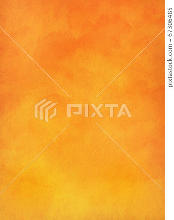 橙色的水彩顏料和紙張的紋理 67306485