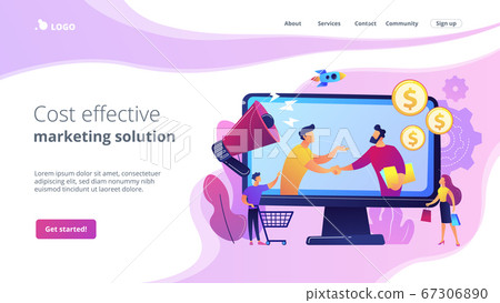 Affiliate marketing concept landing page. 67306890