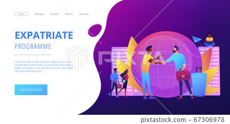 Expat work concept landing page Expat work concept landing page 67306978