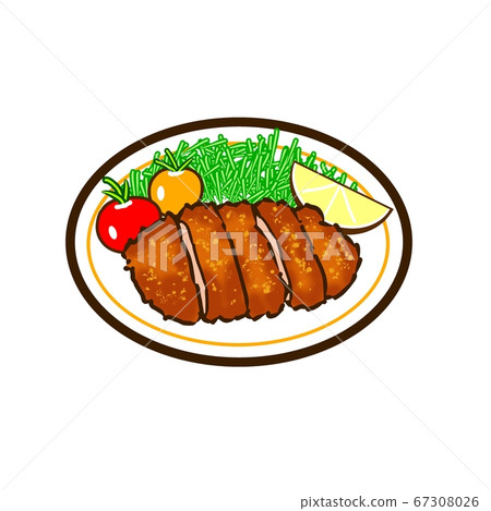 Pork cutlet illustration - Stock Illustration [67308026] - PIXTA