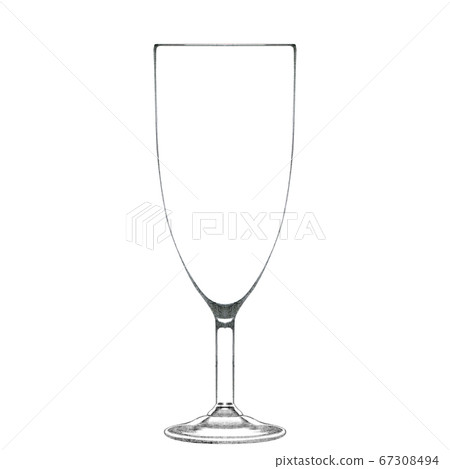 Hand drawn flute glass for sparkling 67308494