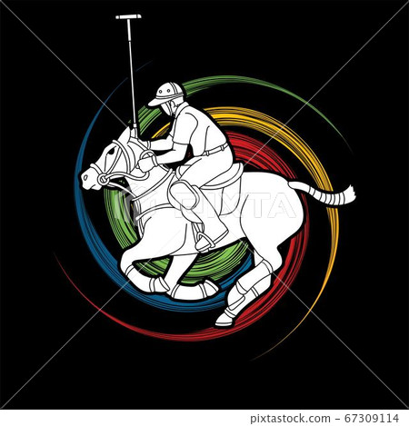 Polo Horse players action sport cartoon graphic vector. 67309114