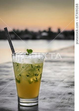 passion fruit mojito mixed cocktail drink in 67309168