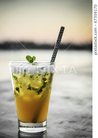 passion fruit mojito mixed cocktail drink in 67309170