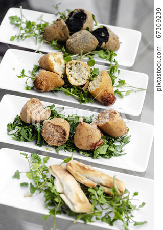 selection of traditional portuguese tapas snacks 67309239