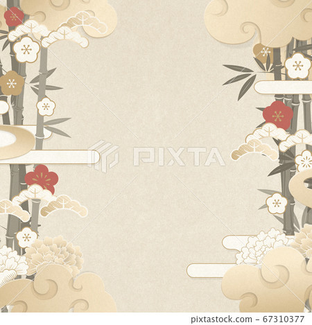 Japanese Style Background Material-Champagne Gold-Shochiume Japanese Style Background Material-Champagne Gold-Shochiume 67310377