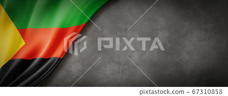 Azawad MNLA flag on concrete wall banner Azawad MNLA flag on concrete wall banner 67310858