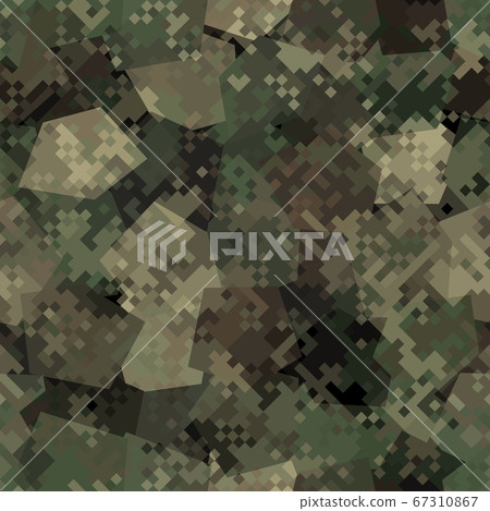 Seamless digital woodland pixel camo texture... - Stock Illustration ...