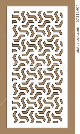 Laser cutting. Arabesque decorative vector panel. Template for interior partition in arabic style. Laser cutting design 67311404