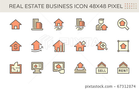 Real estate business vector icon set design, 48X48 67312874