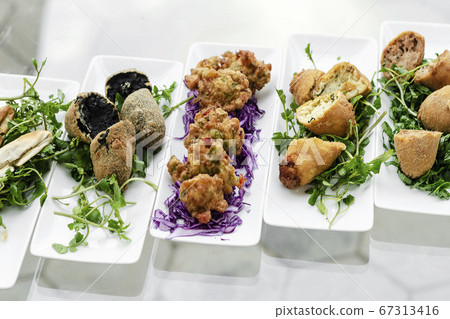 selection of traditional portuguese tapas snacks 67313416