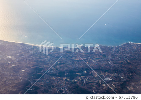 Aerial View of Portugal. View from the porthole Aerial View of Portugal. View from the porthole 67313780