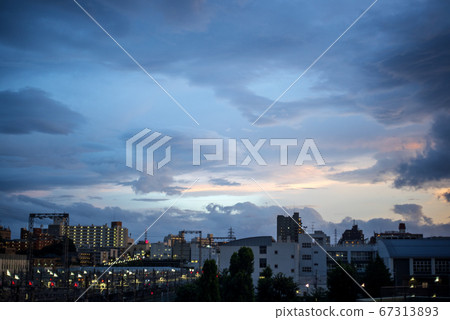 Evening sky on the rainy season front 67313893
