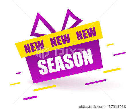 New season Label. Purple gift box, Modern New season Label. Purple gift box, Modern 67313958