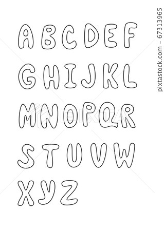 Large letters of the English alphabet. Latin capital letters. Vector drawing. Futuristic font. 67313965