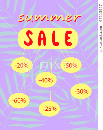 Summer sale Bright leaflet with discounts for your business. Vector illustration. 67313967