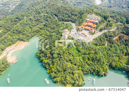 aerial view of Sun Moon Lake with Wen Wu temple aerial view of Sun Moon Lake with Wen Wu temple 67314047