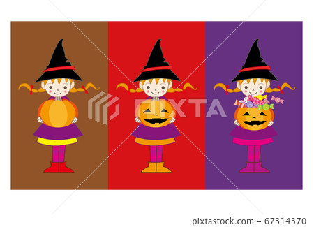 Halloween Material Pumpkin Girl with Jack O'Lantern 67314370