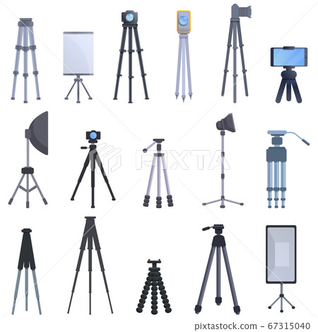 Tripod icons set, cartoon style Tripod icons set, cartoon style 67315040